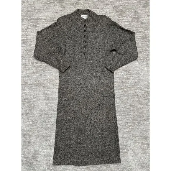 VTG Horchow Sweater Dress Womens 6 Brown Lambswool Blend Classic Long Sleeve - Picture 1 of 11